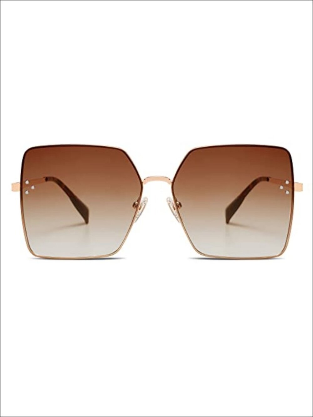 Oversized Square Sunglasses UV400 Full Frame Metal Retro Shades Women